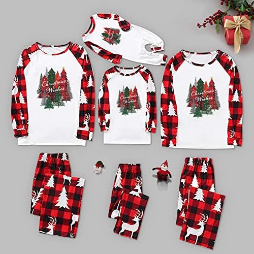Божиќни пижами Краток ракав за семејно семејство што одговара на облеки на елката пижами поставени карирани Божиќни облека за спиење