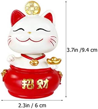 Pretyzoom танцувајќи мачка мини Fortune Cat Статуа јапонски среќни мачки фигура симпатична Манеки Неко, која ја повикува мачката со богатство за богатство за торта со автом?