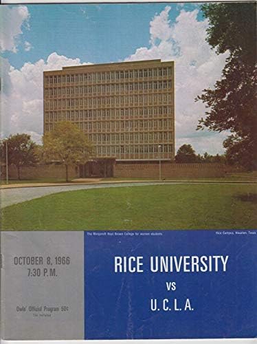 1966 година UCLA Bruins v Rice Owls Фудбалска програма 10/8 Стадион на Рајс 53283B31 - Програми за колеџ