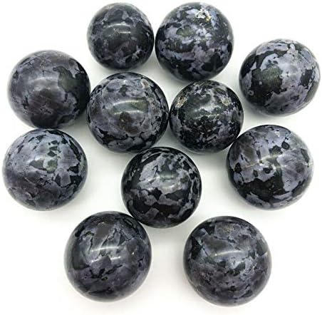 Shitou2231 1pc Природна габро топка црна кварц кристална сфера топки минерални лековити подароци декор за природни камења и минерали заздравувачки