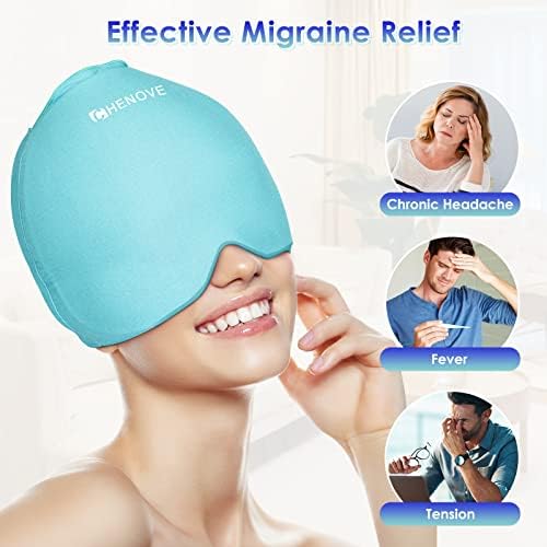 Chenove Migraine Relief Cap Gel Gel Geadache Cap, Purple + Migraine Relief Cap Gel Gel Geadce Cap, зелена