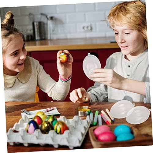 Aboofan 10 парчиња занаетчиски полнење бонбони со јајца лажни приврзоци - може да се играат топки играчки транспарентно дрво за филер за пополнување мм приврзоци за сим