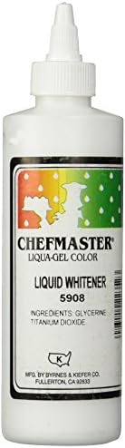 Chefmaster Течни Белилото Liqua-Gel® Боја На Храна | Посветла Белците &засилувач; Пастели | Професионално Одделение Боја | Шлаг, Замрзнување,