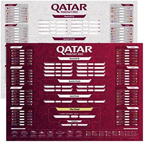 Ѕидна Табела На светското Првенство 2022 Катар-Двострано, Напиши, Постер За Распоред На Турнири-Планер Ги Вклучува Сите 64 Натпревари,