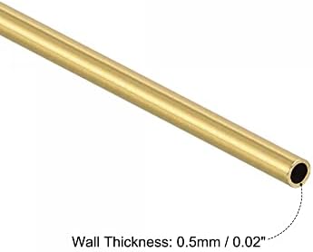 Uxcell месинг тркалезна цевка 3,5 mm OD 0,5 mm Дебелина на wallидот од 100мм цевки за цевки со должина од 6 парчиња 6 парчиња