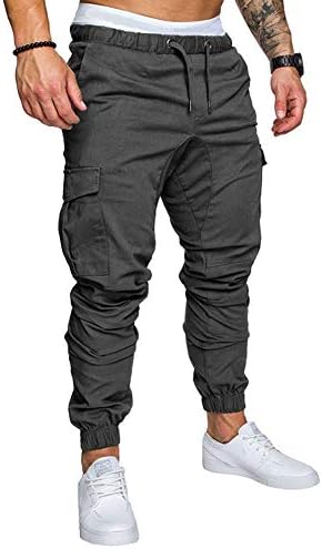 Панталони за машки џогери за мажи во Annystore, тенок вклопуваат џогери џемпери, обични панталони со атлетски затегнати