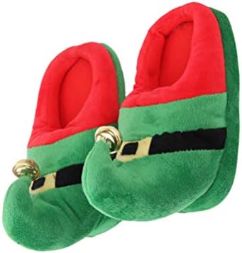 АБОФАН Божиќни Чевли 1 Пар Плишани Меки Топли Влечки Чевли Што Не Се Лизгаат За Возрасни И Деца Зелена Големина 41-47 Забава За Божиќни