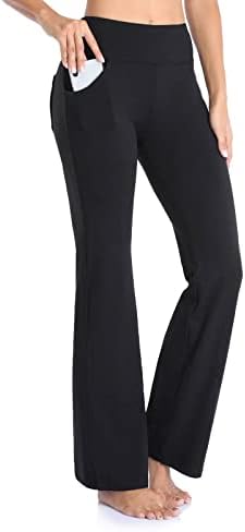Женски цврсти директни панталони со џебови со високи еластични панталони со еластични панталони за нозе, спортски панталони за пилатес јога трчање