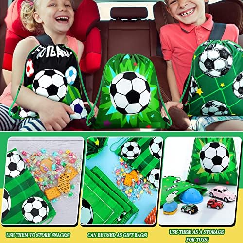 12 Парчиња Бејзбол Фудбалска Забава Чанти За Наклонетост Детски Бејзбол Торби Со Врвки Пакет Фудбалски Бонбони Добрите Торби За