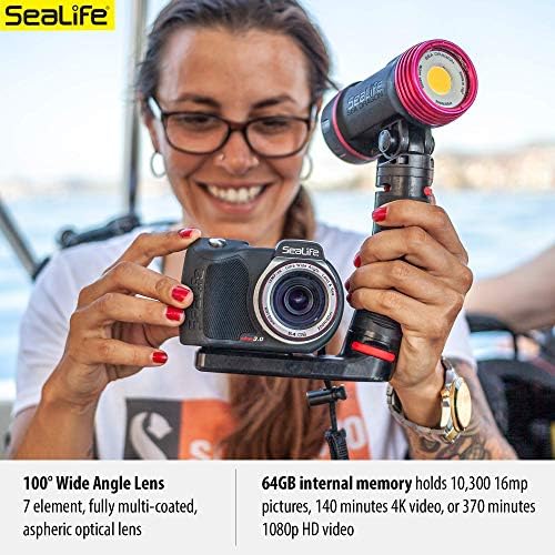 SeaLife Микро 3.0 Про Дуо 5000 Постави Подводна Камера &засилувач; Двојна Светлина Во собата За Фотографија И Видео, Лесно Поставување,