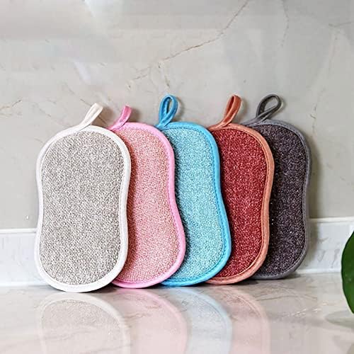 Чист паметен 6 чистење сунѓери со двојно еднострано миење садови сунѓер четка за чистење погодна за кујна гаража бања дома чистење