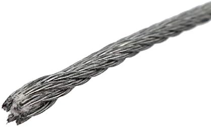 X-gree 20m 65,6ft должина 2мм дијаметар Флексибилен кабел за челична жица со јаже сребрен тон (20м 65,6ft longitud 2mm Diámetro