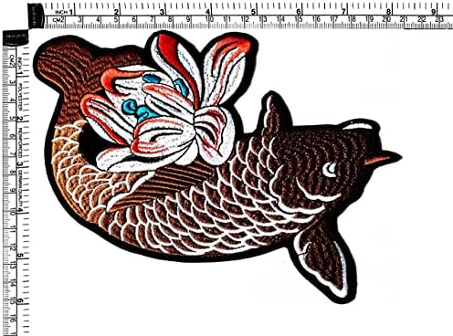 Кленплус. Големи Големи Џамбо Кафеави Среќни Животни Кои Риби Извезени Железо На Шие На Лепенка За Костим Облека Фармерки Јакни Кошули