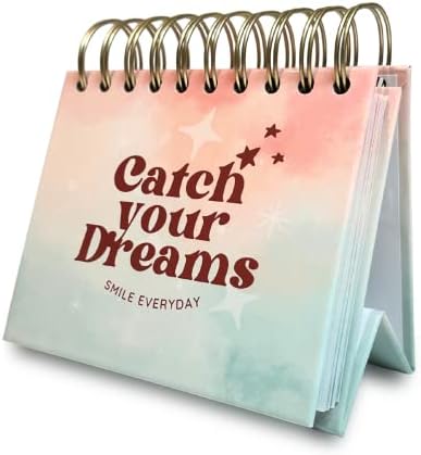 CatchyOurdreams Дневен мотивационен календар - Верен календар на флип со позитивни афирмации за да го започнете денот со насмевка - Инспиративен