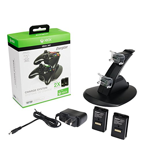 Пдп Игри На Среќа Енергизатор Двојна Контролер Систем За Полнење, Две Полнење Батерија Пакети: Црна-Xbox 360