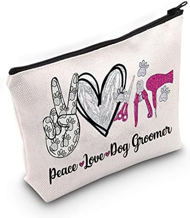 WZMPA Куче Негувач Козметичка Шминка Торба Куче Фризер Подарок Мир Љубов Куче Чувар Патент Торбичка За Љубителите На Кучиња