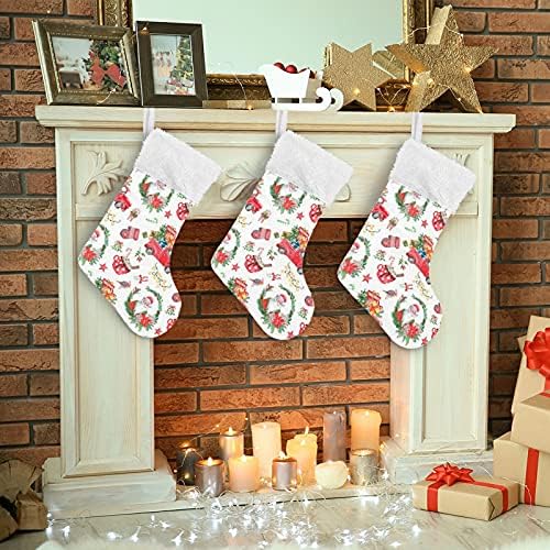 СИНЕСУРСКИ ОСНОВНИ МЕРИ Божиќни црвени Божиќни чорапи Големи Божиќни чорапи за камин елка скалила шини што висат чорапи чорапи за