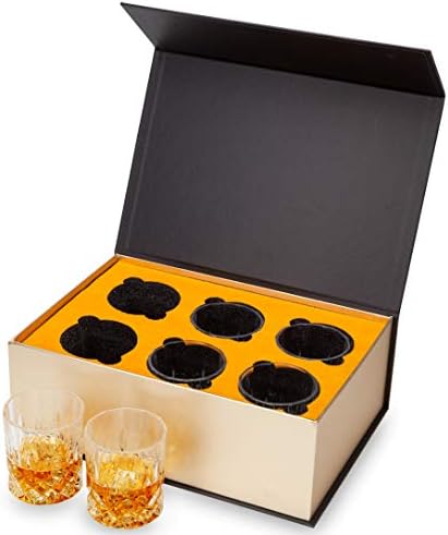 Канари виски очила сет од 6 со елегантна кутија за подароци, 10 мл Премиум старомодно кристално стакло Тумблер за алкохол, шкотски, коктел