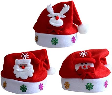 Кесју Божиќна Капа Капа За Костими 3 Парчиња Црвена Божиќна Капа За Возрасни Традиционален Цртан Филм Дедо Мраз Снешко Елен Шапка Празници