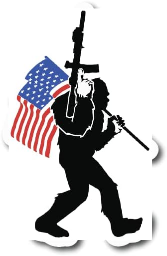 Бигфут Американско Знаме Контрола На Пиштолот Одење |Одлична Идеја За Подарок|Налепница За Налепници|2 Пакувања|5 Инчни Налепници|С11400