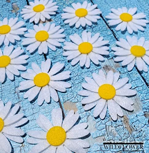 Почувствуван Цвет Од Маргаритка Отсечени | Претходно Исечени Форми ЗА Занаети ЗА Шиење САМ | 20 Двојно Исечени Цвеќиња Маргаритки