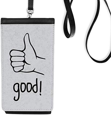 Црн палец персонализиран гест Телефон Паричник чанта што виси мобилна торбичка со црн џеб