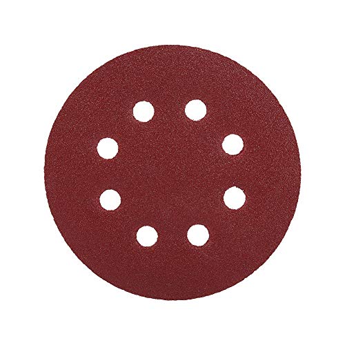Дискови за пескарење дискови, 10 парчиња 125мм тркалезна форма црвена пескава дискови 8 дупки 60 -1000 хартија за песок