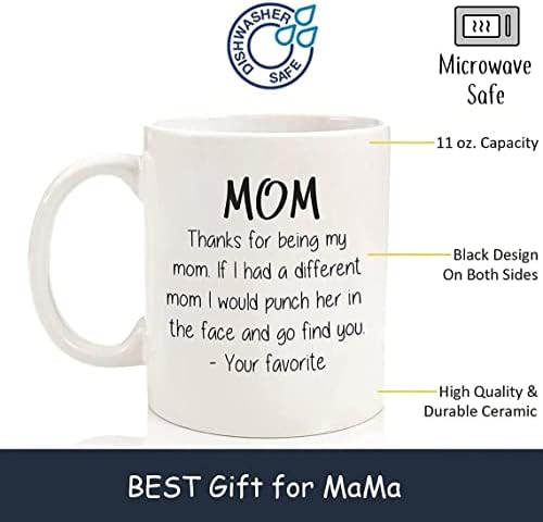 Општа смешна кригла за кафе благодарам што ми беше мајка ми најдобар роденденски подароци за роденден за мајка, жени уникатни