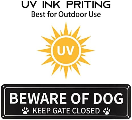 Пазете се од знак за кучиња, слободен 'рѓа од 12x3 инчи .040 алуминиумски метален знак, рефлексивен, отпорен на згаснат, УВ заштитен,