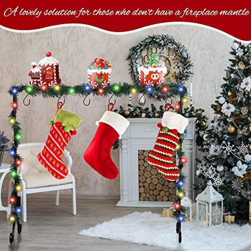 Божиќни држачи за порибување стојат за подот метални Божиќни порибни закачалки со куки за порибување на празници за растителни подароци за Среќни