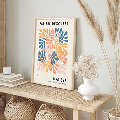 Постери за уметност на habseligkeit Matisse, гроздобер естетски wallиден декор, декор на бохо естетски за спална соба, 8x10in, сет од 6