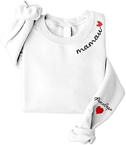 Изи Под Персонализирана баба и внуци Име Везена маичка, подарок за Нана Мими Гиџи Мамав Подарок