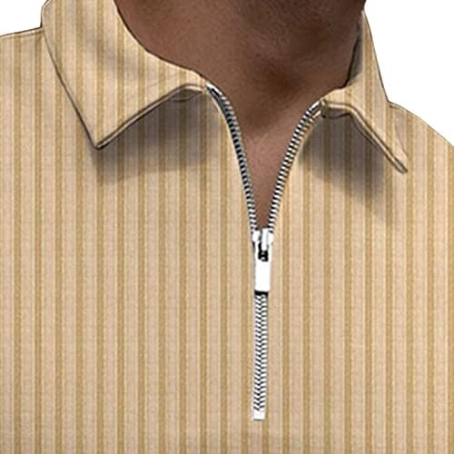 Менс шарени патент Поло кошули со кратки ракави, обичен плетен голф Полос маица врвови лето тенок вклопат атлетски тениски тенис