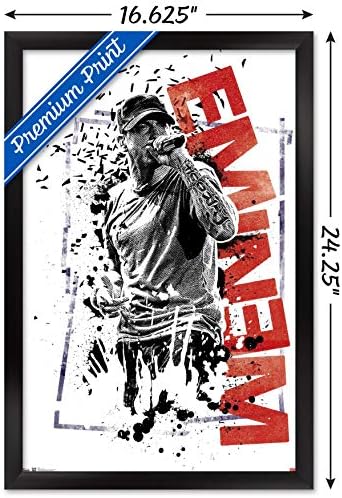 Trends International Eminem - Crumble Wall Poster, 14.725 x 22.375, црна врамена верзија