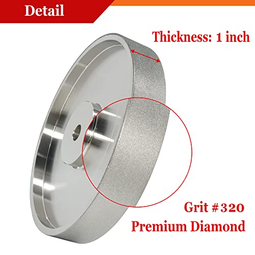 Gytycatah CBN Мелење тркало, широко диа 6 x 1 со 1/2 арбор, тркало за мелење дијаманти за заострување на челик со голема брзина, Grit 320