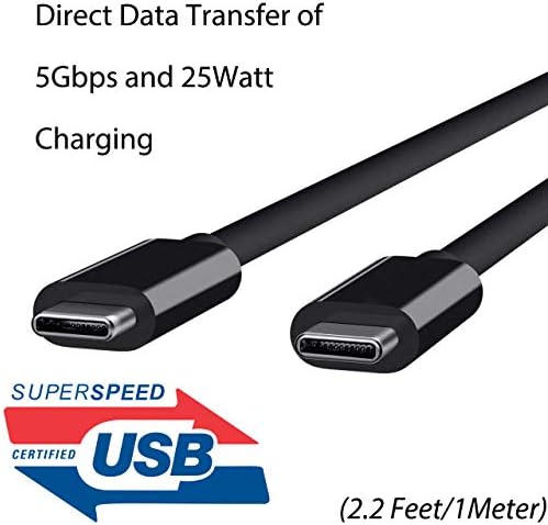 USB Тип-C Директно Полнење И Кабел За Податоци Компатибилен Со Google Chromebook Со Двојни 2 5GBPS USB-C Конектори!