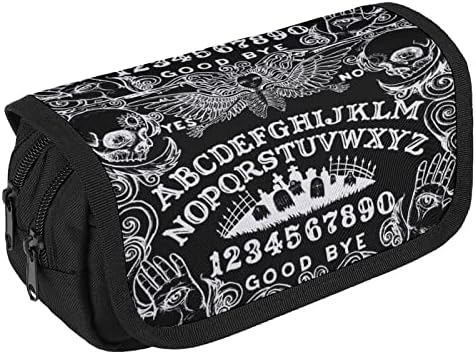Црн Гот Окултен вештерски молив кутија двојно поштенско пенкало торба со голем капацитет држач за канцелариски материјал за домашна