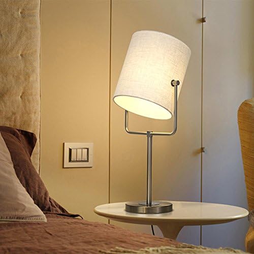 GUOCC модерна креативна модна спална соба во кревет за кревет, цилиндрична ткаенина за лабави, светло, европско минималистичко метално осветлување