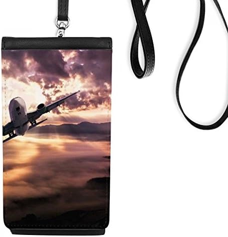 Темно црвено небо облаци уметнички деко подарок моден телефон паричник чанта што виси мобилна торбичка црн џеб