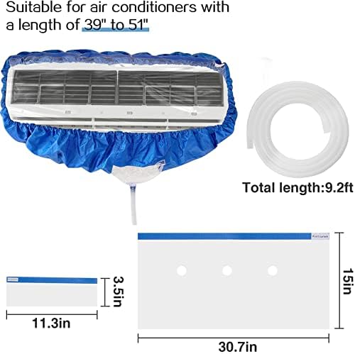 Водоотпорни комплети за чистење на климатик за разделување- Wallид монтиран климатизација за миење прашина чист капак со 9,2 метри вода