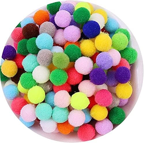 100 парчиња мешана боја мека тркалезна форма на помпом топки меки пом пом за деца со рачно рачно занаетчиство од облека од 20 мм корисно