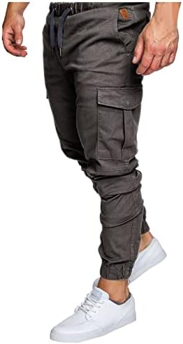 Црни карго панталони мажи машка лебава лабава памук плус големина џеб влечење еластични панталони панталони панталони товарни