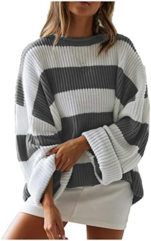 Женски џемпери за пуловер темперамент околу вратот на вратот лабава договор за крпеница во боја џемпер џемпери за пулвер