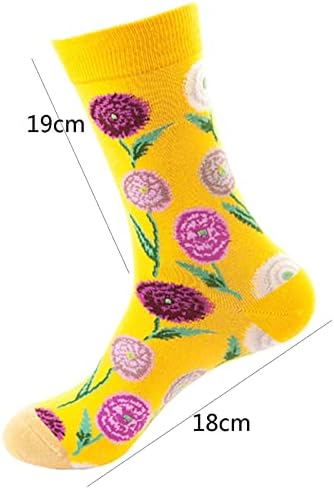 Атлетски чорапи со средно теле Менс 5 пара женски чорапи печатени чорапи подароци памук долги смешни чорапи за чорапи Масовно пакување