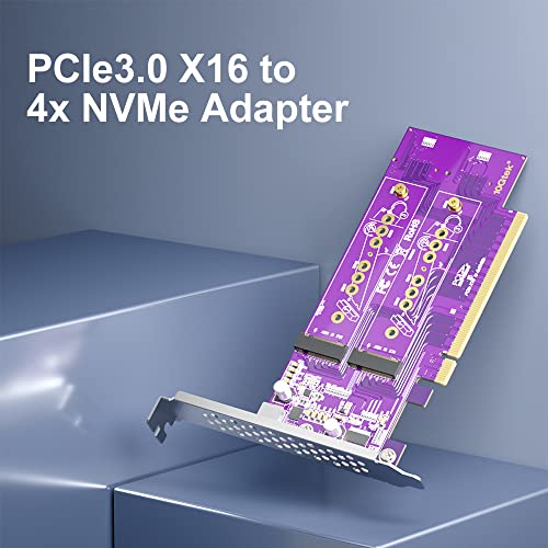 4-Порта М. 2 Nvme Адаптер М-Клуч, PCIe X16 Gen3. Бара Поддршка ЗА Биос На Матичната Плоча За Бифуркација