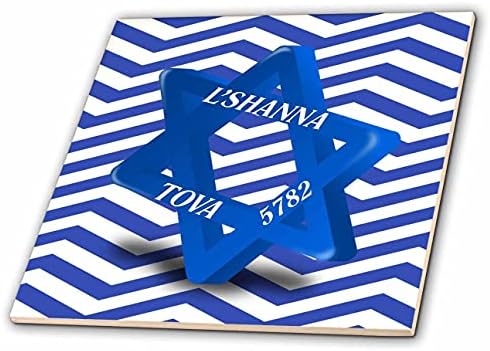 3дроуз Слика На Светло Сина Еврејска Ѕвезда Со Л Шана Това На Сина Шеврон-Плочки