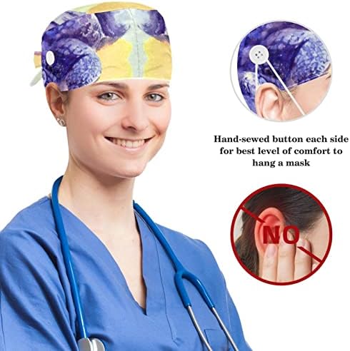 Медицински капачиња прилагодливо работно капаче со копчиња и лак за коса, чистач на виолетова уметност, животинско алигатор