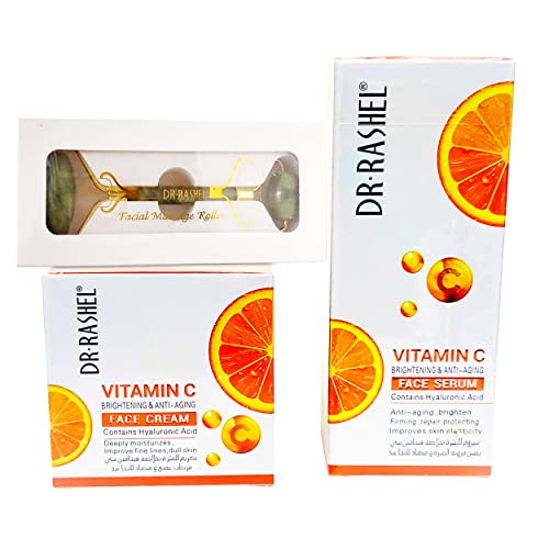 Д -р Рашел витамин Ц серум на лице и витамин Ц Крема за лик со разновидност на пакет | Хијалуронска киселина, анти -стареење и колагенска