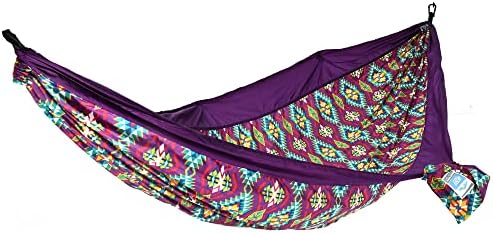 Опремувајте лесен хамак - Совршен хамак за ранец, преносен хамак и камп за кампување - Изберете стилови Држете до 500 bs - разни бои и обрасци
