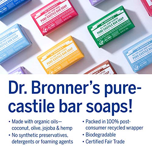 Д-р Бронер-чисто-привлечен бар сапун-направен со органски масла, за лице, тело и коса, нежни и навлажнувачки, биоразградливи, вегански,